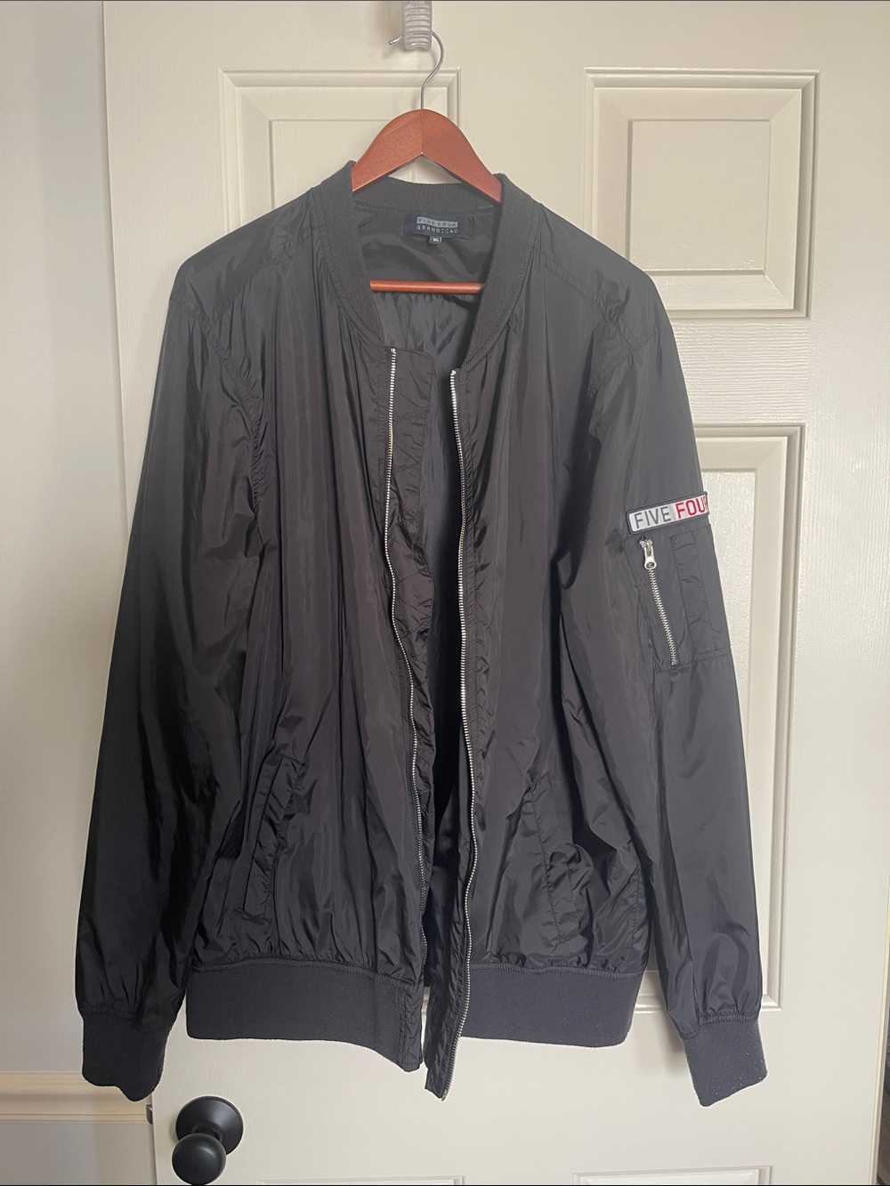 Five Four Grand  Lightweight Black Bomber Jacket Size XL